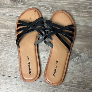 O’neill Black Flat Slip-On Sandals